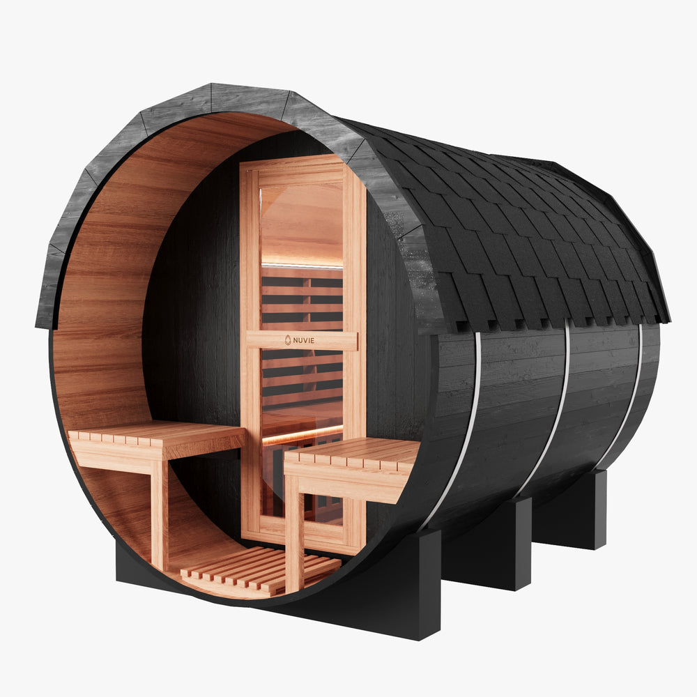 NUVIE Fusion Hybrid Barrel Sauna (Black)