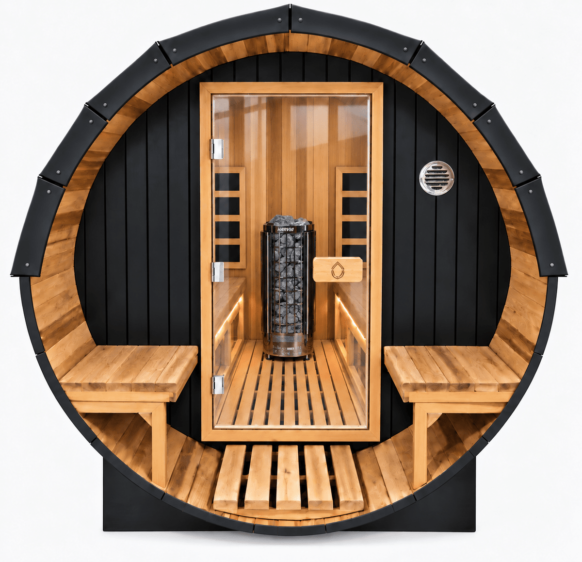 NUVIE Fusion Hybrid Barrel Sauna - NUVIE Saunas