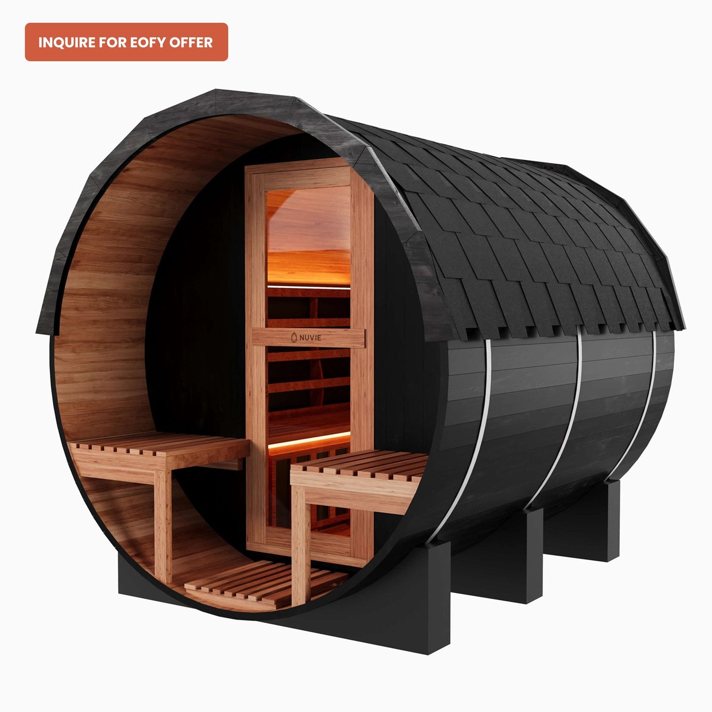 NUVIE Fusion Hybrid Barrel Sauna - NUVIE Saunas