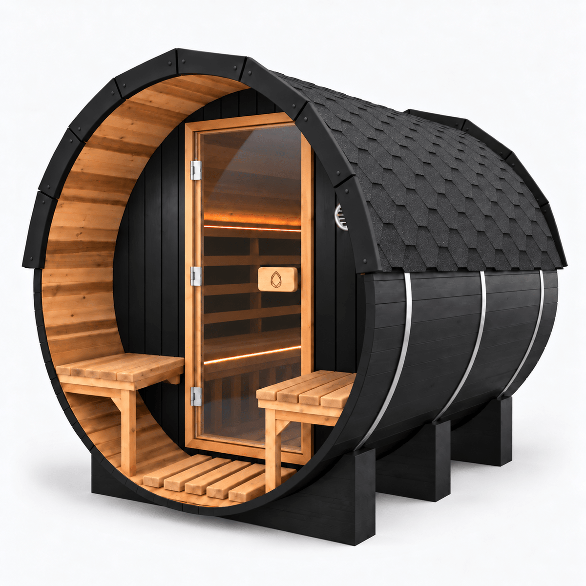 NUVIE Fusion Hybrid Barrel Sauna - NUVIE Saunas
