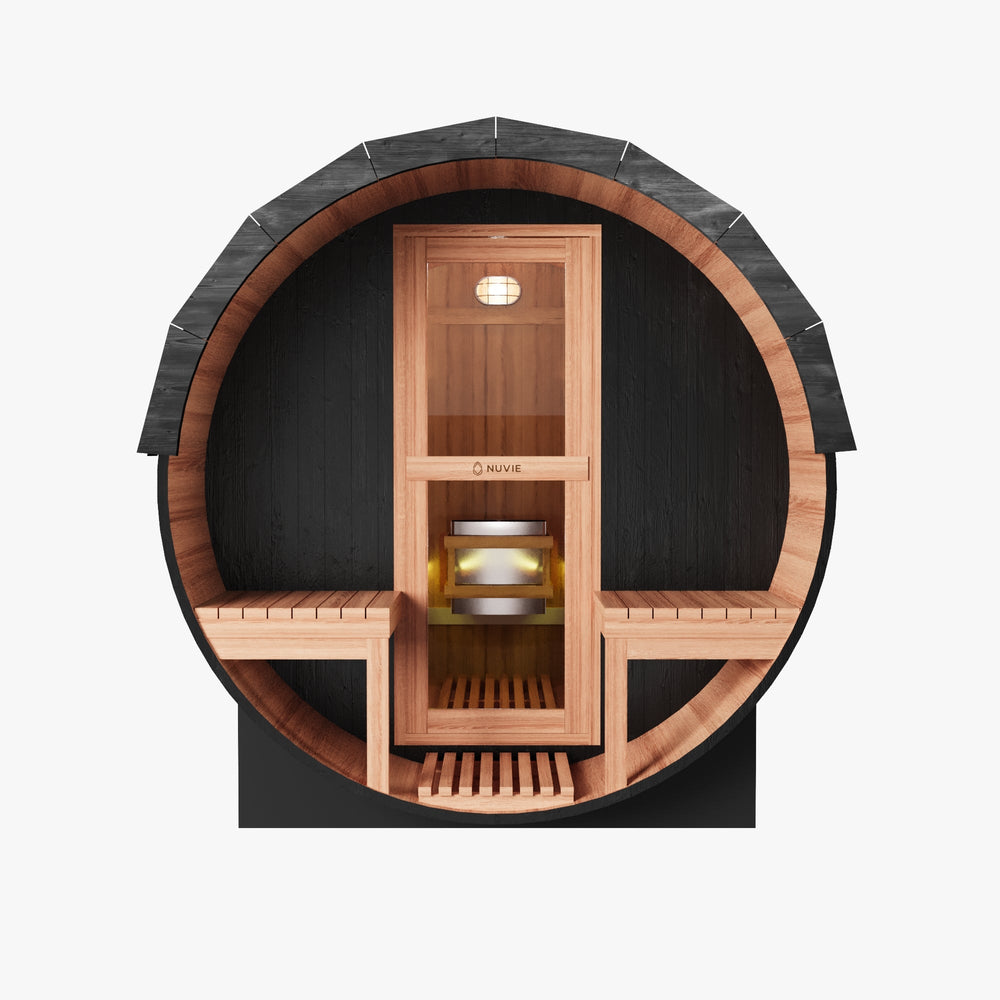 
                      
                        NUVIE Fusion Hybrid Barrel Sauna - Black (Custom Sauna Deposit - US Orders) - NUVIE Saunas
                      
                    